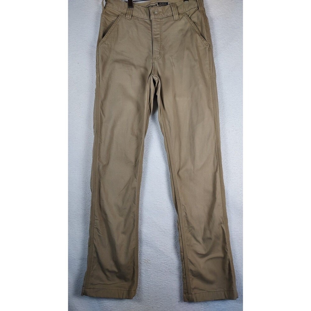 Carhartt Relaxed Fit Work Pants Men's 30x32 Khaki Straight Leg Utility
